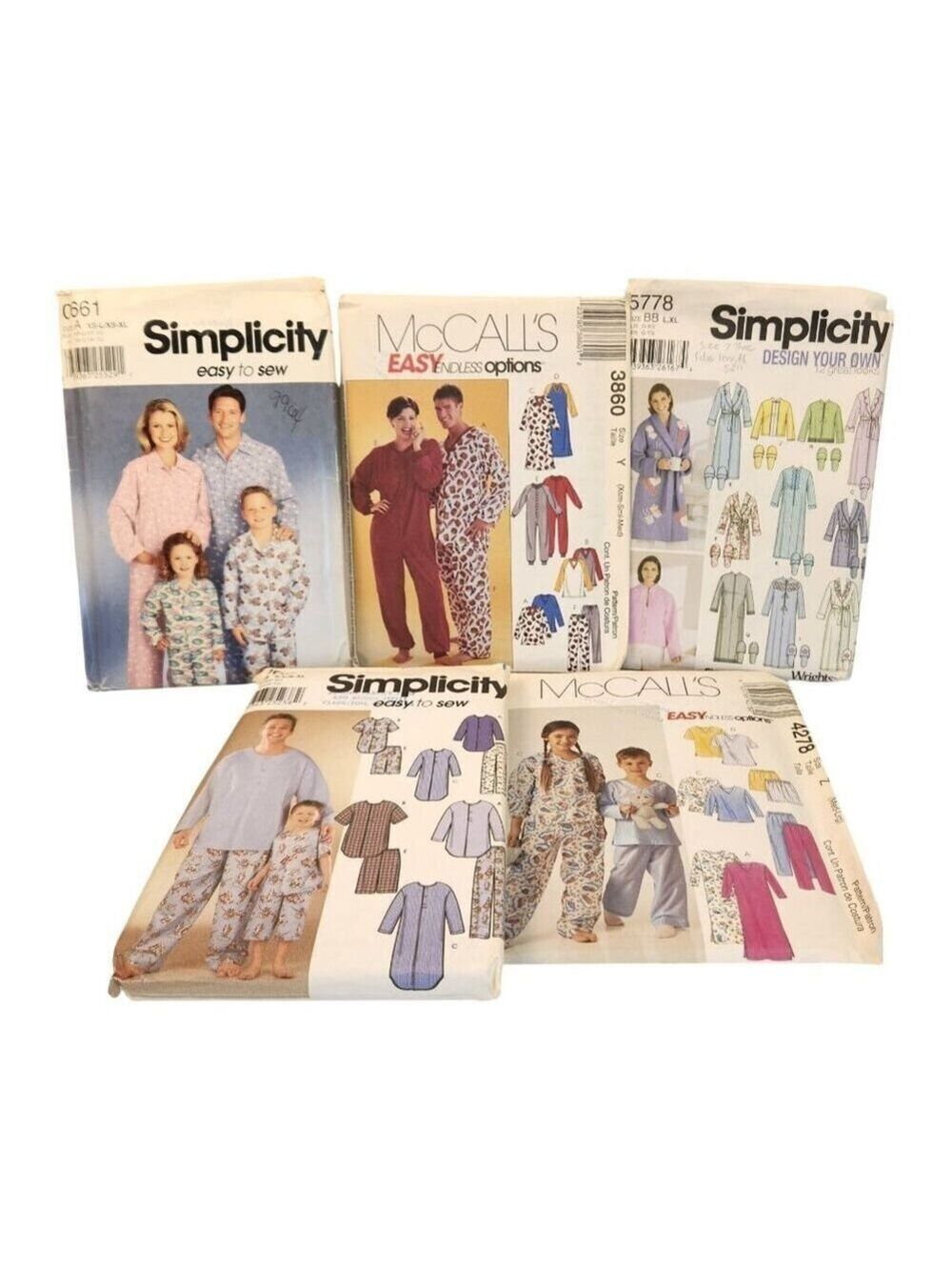 Simplicity McCall's Sewing Pattern Lot Pajamas Robes Family Sleepwear Easy